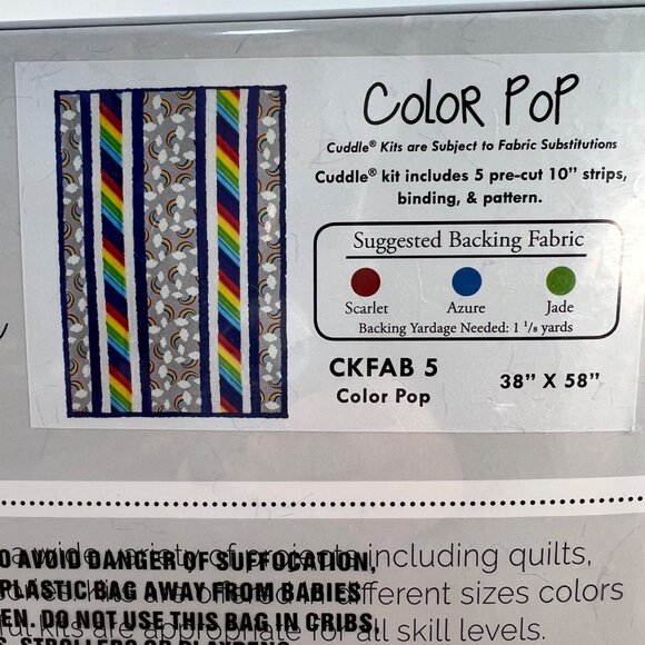 Shannon Fabrics Cuddle Kit Color Pop Finished Quilt 38” x 58” CKFAB 5 Minky NIB - Picture 7 of 14
